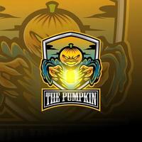 The pumpkin esport mascot logo vector