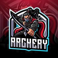 Archery esport mascot logo design vector