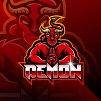 Demon esport mascot logo design vector