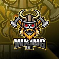 logotipo de mascota de esport de cabeza vikinga vector