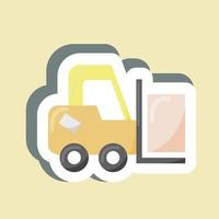 Sticker Forklift. suitable for Education symbol. simple design editable. design template vector. simple illustration vector