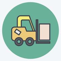 Icon Forklift. suitable for Education symbol. color mate style. simple design editable. design template vector. simple illustration vector