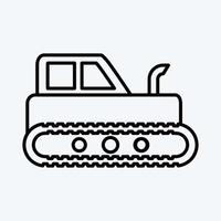 icono de tractor industrial. adecuado para el símbolo de la educación. estilo de línea diseño simple editable. vector de plantilla de diseño. ilustración sencilla