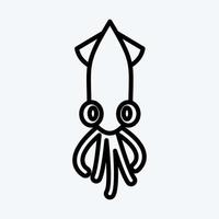 Icon Squid. suitable for Meat. line style. simple design editable. design template vector. simple illustration vector