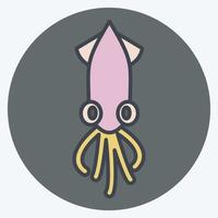 Icon Squid. suitable for Meat. color mate style. simple design editable. design template vector. simple illustration vector