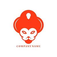 lion head logo and keyhole for business vector