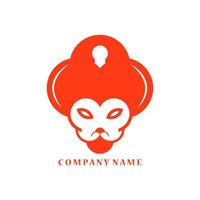 lion head logo and keyhole for business vector