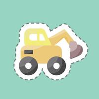 Sticker line cut Escavator. suitable for Education symbol. simple design editable. design template vector. simple illustration vector