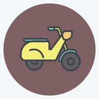 Icon Scooter. suitable for Education symbol. color mate style. simple design editable. design template vector. simple illustration vector