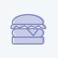 hamburguesa de icono. apto para carne. estilo de dos tonos. diseño simple editable. vector de plantilla de diseño. ilustración sencilla