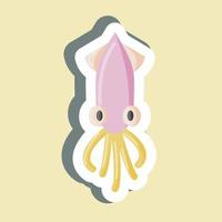 calamar pegatina. apto para carne. diseño simple editable. vector de plantilla de diseño. ilustración sencilla