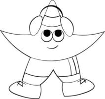 Star in a tracksuit in black and white vector