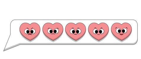 Feedback in a Message with a Rating in the form of Heart vector