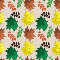 Seamless vector pattern with small autumn leaves