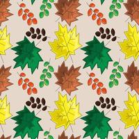 Seamless vector pattern with small autumn leaves