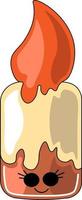 Cute drawn cartoon gingerbread in the shape of a candle vector