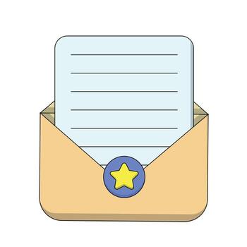 Paper envelope with letter. Color illustration. Feedback concept vector