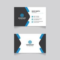 Professional elegant black and blue modern business card design template vector