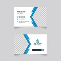 Blue shape Set of modern business card design template vector