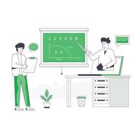 A flat modern illustration of blended learning vector