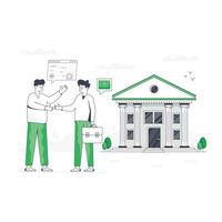 Modern flat vector of loan contract