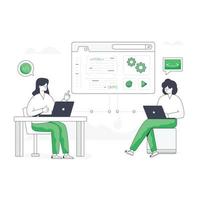 A web api modern flat illustration vector