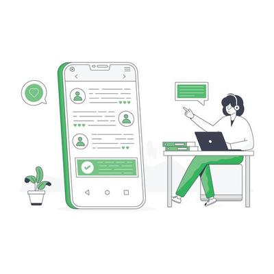 Premium flat illustration of live chat