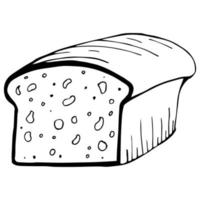 A loaf of rye bread. Vector icon. The isolated image on a white background. Doodle style, simple black outline