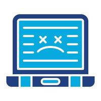 Blue Screen Glyph Two Color Icon vector