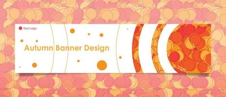 plantilla de banner de patrón de rondas de otoño naranja vector