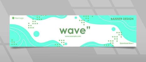 Teal Colored Wave Concept White Background Banner Template vector