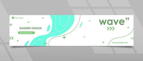 Teal Colored Wave Concept Two Side Text Banner Template vector