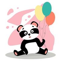 cute funny panda vector