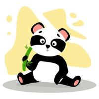 lindo panda divertido vector