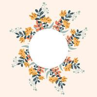 Flower circle frame with place for your text. Vector illustration