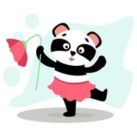 cute funny panda vector