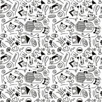 SEAMLESS PATTERN OF CUTE CAT THEME vector