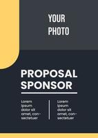 black yellow simple proposal template perfect for design project vector