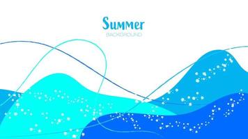 Vector Summer Background With Decorative Waves, Brush Strokes and Splashes