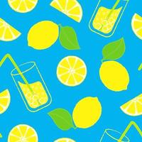 patrón vectorial sin costuras con limones jugosos y limonada fresca vector