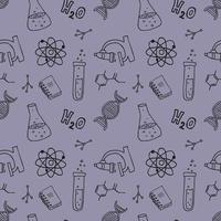 Seamless Pattern With Hand Drawn Elements On The Theme Of Science. vector