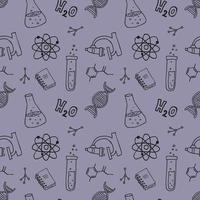 Seamless Pattern With Hand Drawn Elements On The Theme Of Science. vector