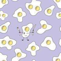 Seamless Pattern With Scrambled Eggs. Childrens Cute Print. vector