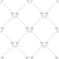 Seamless Pattern With Palm Trees, Sea And Sun. One Color, Minimalism. vector