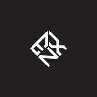 diseño del logotipo de la letra enx sobre fondo negro. concepto de logotipo de letra de iniciales creativas enx. diseño de letras enx. vector