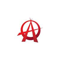 Red Anarchy Symbol Illustration, Sharp Shape Element, EPS 10 Vector file