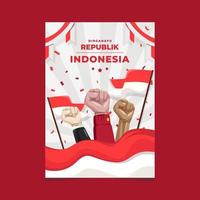 concepto de cartel del día de la independencia de indonesia vector