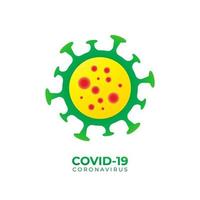 ilustración vectorial del coronavirus covid-19. plantilla de diseño verde, amarillo, rojo, colorido