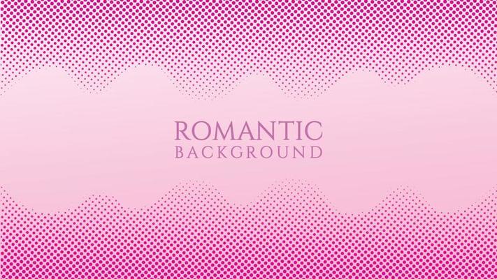 Halftone Frame Background Design Template, Pop Art, Abstract Dots Pattern Illustration, Retro Texture Element, Pink Violet Gradient, Romantic Colours, Valentine Day, Polka-dotted, polkadot