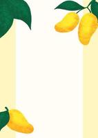 plantilla de portada de diseño de página de frutas de verano con mango jugoso vector